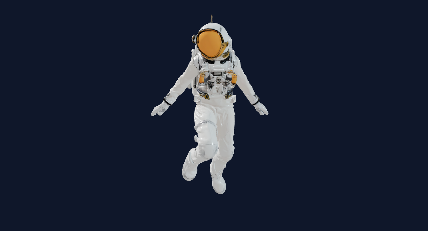 Astronaut figure reference image used for an editable OBJ export example
